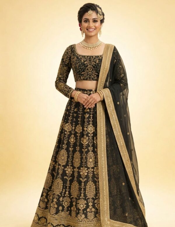 Emerald Royale Bridal Lehenga – Bottle Green & Gold
